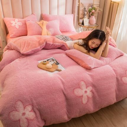 91家纺网 家纺一手货源 找家纺 （总）印季2024新款加密羊羔绒印花四件套水晶绒法莱绒四件套