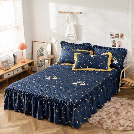 91家纺网 家纺一手货源 找家纺 （总）纽缦 2020新款加厚磨毛单件夹棉床裙