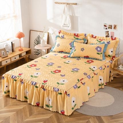 91家纺网 家纺一手货源 找家纺 （总）纽缦 2020新款加厚磨毛单件夹棉床裙