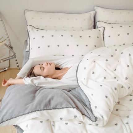 91家纺网 家纺一手货源 找家纺 （总）狠狠爱 2020新款小清新牛奶绒四件套-小甜心