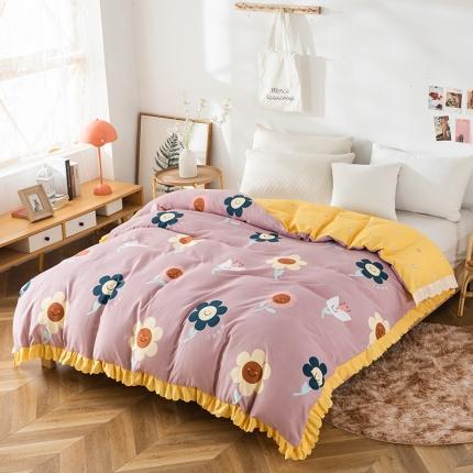 纽缦 2020新款加厚磨毛单被套 楚楚花颜豆沙