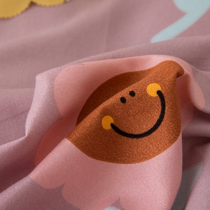 91家纺网 家纺一手货源 找家纺 纽缦 2020新款加厚磨毛单被套 楚楚花颜豆沙