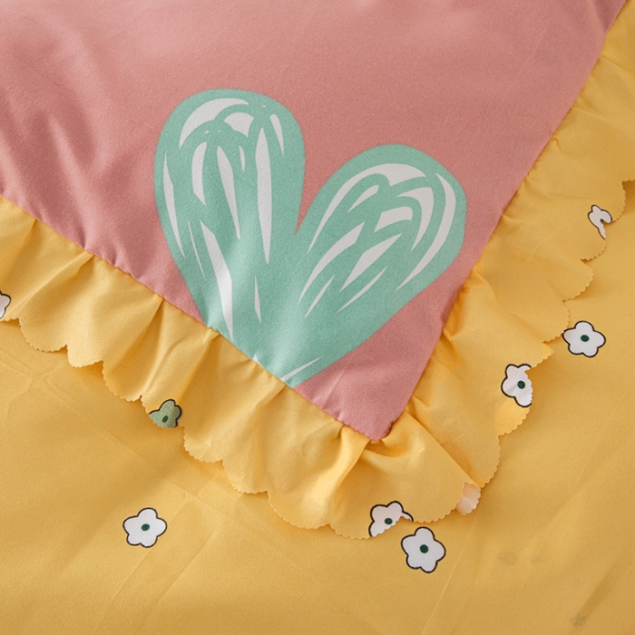 91家纺网 家纺一手货源 找家纺 纽缦 2020新款加厚磨毛单被套 甜甜爱粉