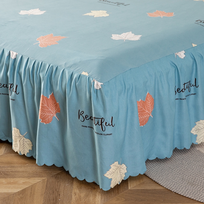 91家纺网 家纺一手货源 找家纺 纽缦 2020新款加厚磨毛床裙款四件套 春风里