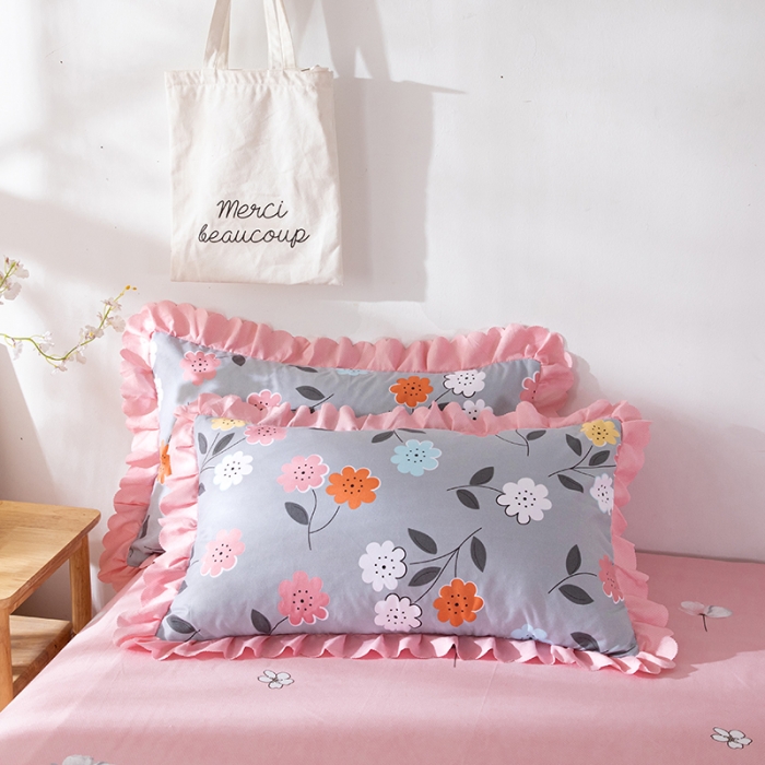 91家纺网 家纺一手货源 找家纺 纽缦 2020新款加厚磨毛床裙款四件套 豆蔻年华