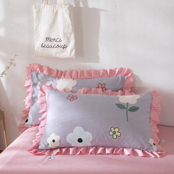 91家纺网 家纺一手货源 找家纺 纽缦 2020新款加厚磨毛床裙款四件套 芳菲年华