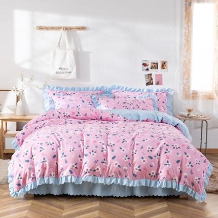 纽缦 2020新款加厚磨毛床裙款四件套 漫漫花香