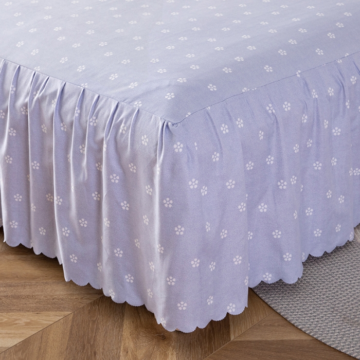 91家纺网 家纺一手货源 找家纺 纽缦 2020新款加厚磨毛床裙款四件套 梦幻花田粉