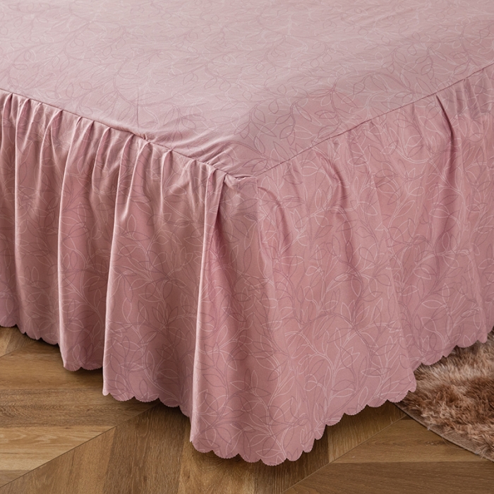 91家纺网 家纺一手货源 找家纺 纽缦 2020新款加厚磨毛床裙款四件套 迷情草莓