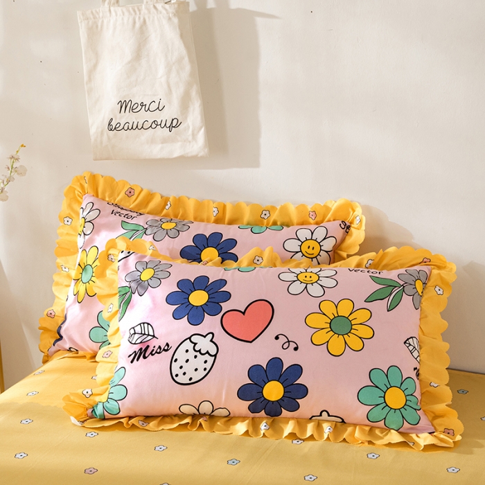 91家纺网 家纺一手货源 找家纺 纽缦 2020新款加厚磨毛床裙款四件套 轻歌时光