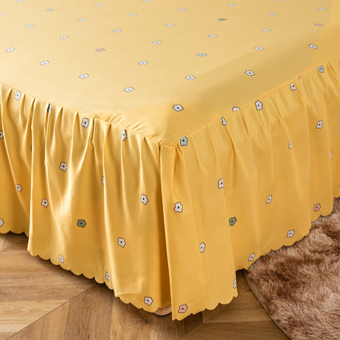 91家纺网 家纺一手货源 找家纺 纽缦 2020新款加厚磨毛床裙款四件套 轻歌时光