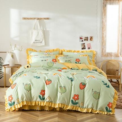 纽缦 2020新款加厚磨毛床裙款四件套 童年乐园