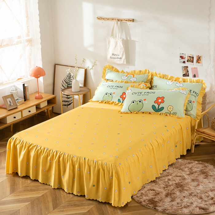 91家纺网 家纺一手货源 找家纺 纽缦 2020新款加厚磨毛床裙款四件套 童年乐园