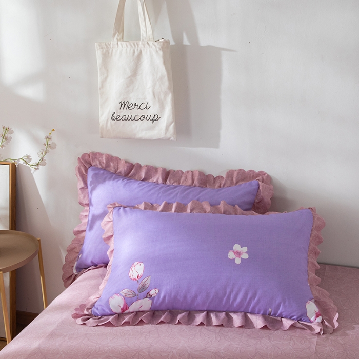 91家纺网 家纺一手货源 找家纺 纽缦 2020新款加厚磨毛床裙款四件套 幽香入梦