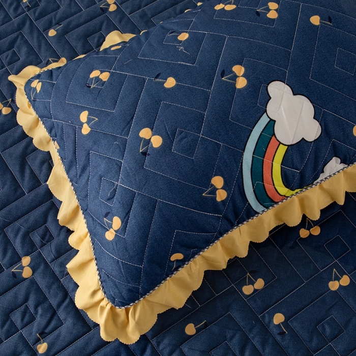 91家纺网 家纺一手货源 找家纺 纽缦 2020新款加厚磨毛夹棉枕套/对 彩虹小镇