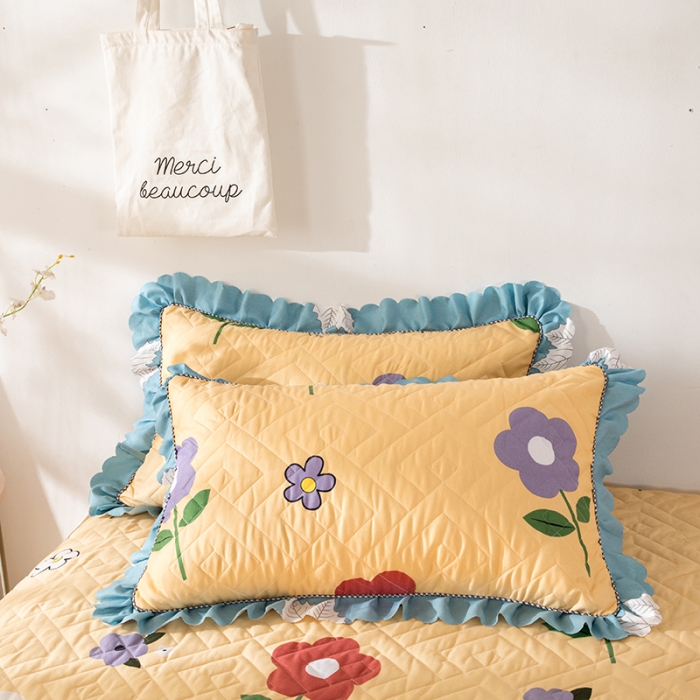 91家纺网 家纺一手货源 找家纺 纽缦 2020新款加厚磨毛夹棉枕套/对 春风里