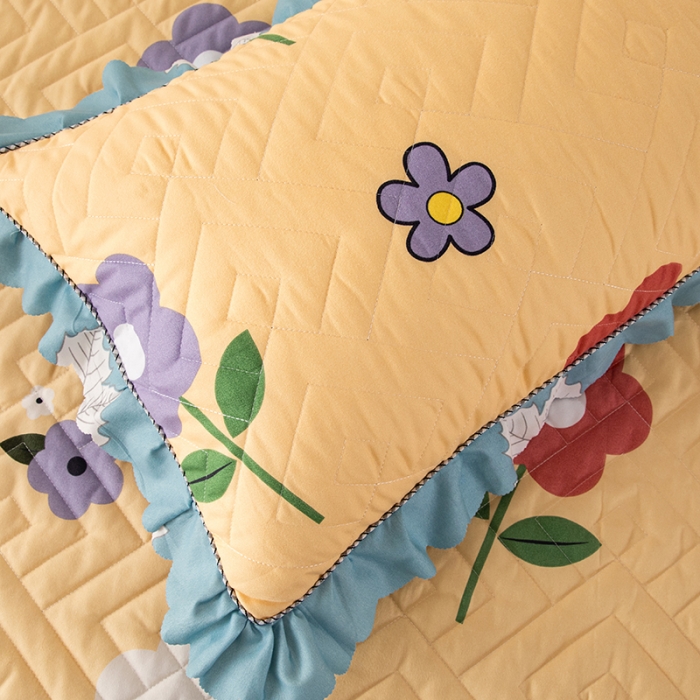 91家纺网 家纺一手货源 找家纺 纽缦 2020新款加厚磨毛夹棉枕套/对 春风里