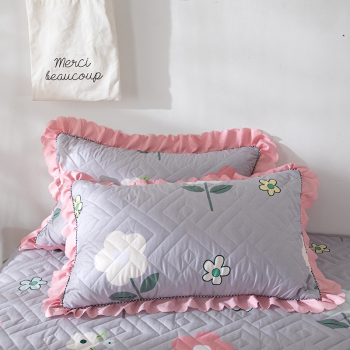 91家纺网 家纺一手货源 找家纺 纽缦 2020新款加厚磨毛夹棉枕套/对 芳菲年华