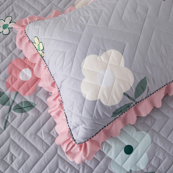 91家纺网 家纺一手货源 找家纺 纽缦 2020新款加厚磨毛夹棉枕套/对 芳菲年华