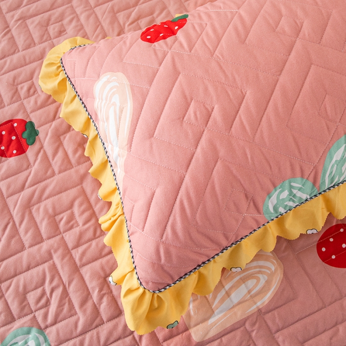 91家纺网 家纺一手货源 找家纺 纽缦 2020新款加厚磨毛夹棉枕套/对 甜甜爱粉