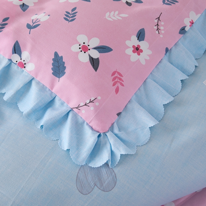 91家纺网 家纺一手货源 找家纺 纽缦 2020新款加厚磨毛夹棉床裙款四件套 漫漫花香