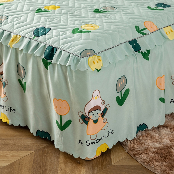 91家纺网 家纺一手货源 找家纺 纽缦 2020新款加厚磨毛夹棉床裙款四件套 梦想秀