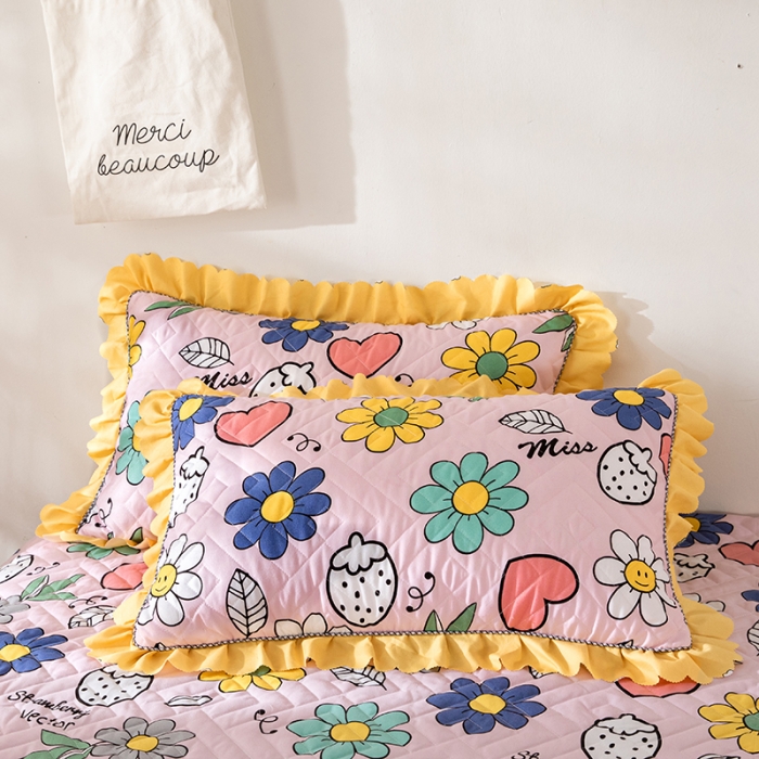 91家纺网 家纺一手货源 找家纺 纽缦 2020新款加厚磨毛夹棉床裙款四件套 轻歌时光