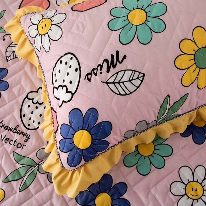 91家纺网 家纺一手货源 找家纺 纽缦 2020新款加厚磨毛夹棉床裙款四件套 轻歌时光