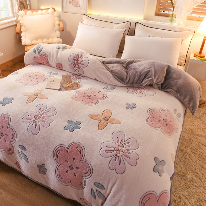 91家纺网 家纺一手货源 找家纺 甜之梦 2025新款310g雪花绒单品包边被套 锦上添花