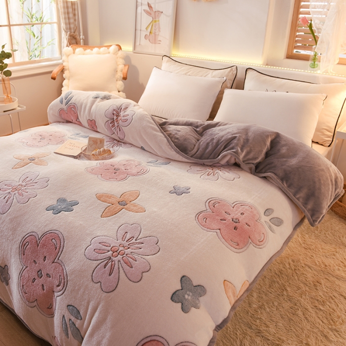 91家纺网 家纺一手货源 找家纺 甜之梦 2025新款310g雪花绒单品包边被套 锦上添花