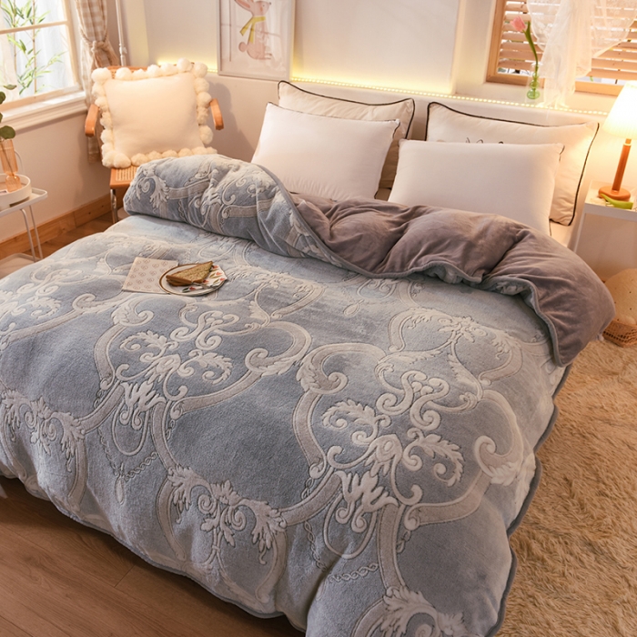 91家纺网 家纺一手货源 找家纺 甜之梦 2025新款310g雪花绒单品包边被套 欧式经典