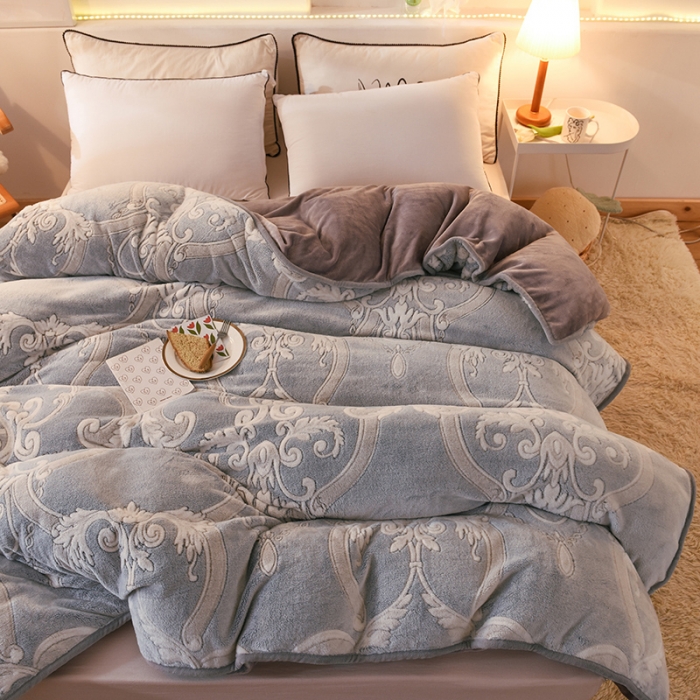 91家纺网 家纺一手货源 找家纺 甜之梦 2025新款310g雪花绒单品包边被套 欧式经典