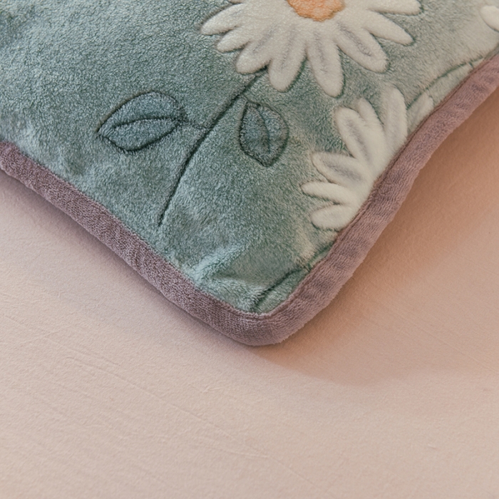 91家纺网 家纺一手货源 找家纺 甜之梦 2025新款310g雪花绒单品包边被套 浅绿之花