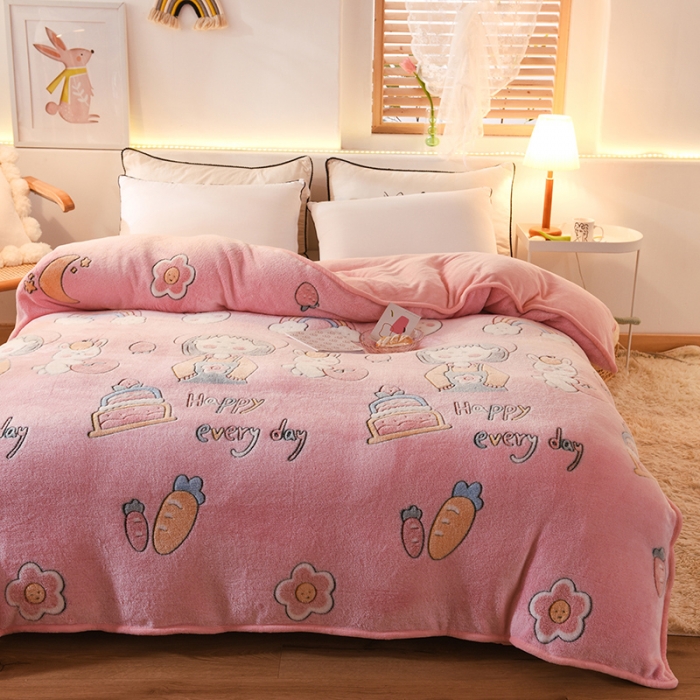 91家纺网 家纺一手货源 找家纺 甜之梦 2025新款310g雪花绒单品包边被套 小丸子