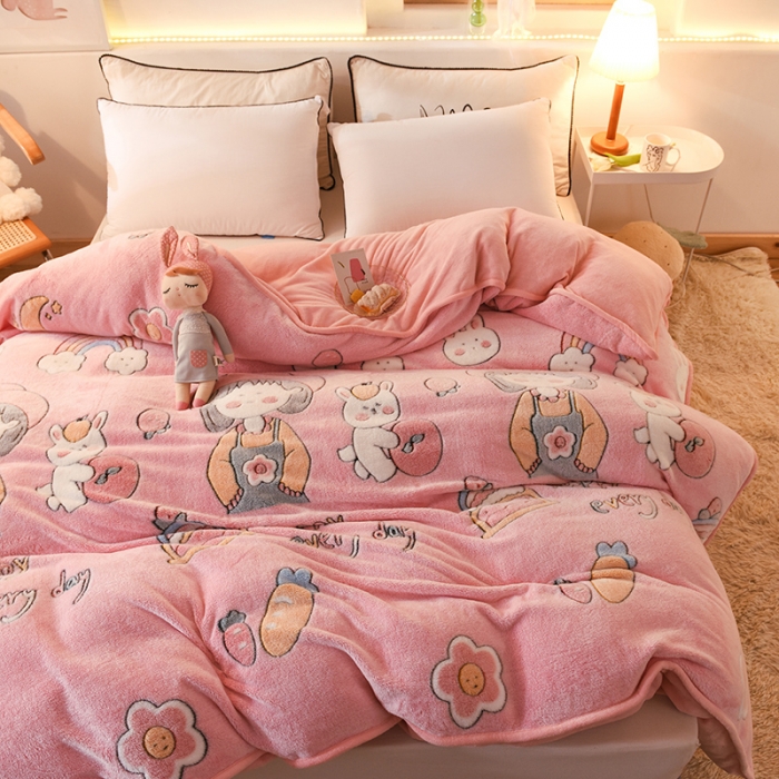 91家纺网 家纺一手货源 找家纺 甜之梦 2025新款310g雪花绒单品包边被套 小丸子