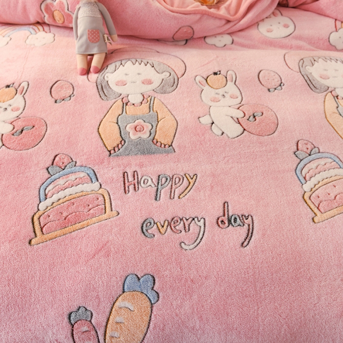 91家纺网 家纺一手货源 找家纺 甜之梦 2025新款310g雪花绒单品包边被套 小丸子