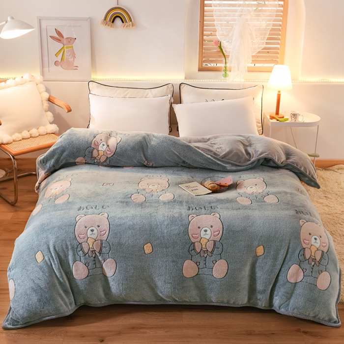 91家纺网 家纺一手货源 找家纺 甜之梦 2025新款310g雪花绒单品包边被套 小熊维尼