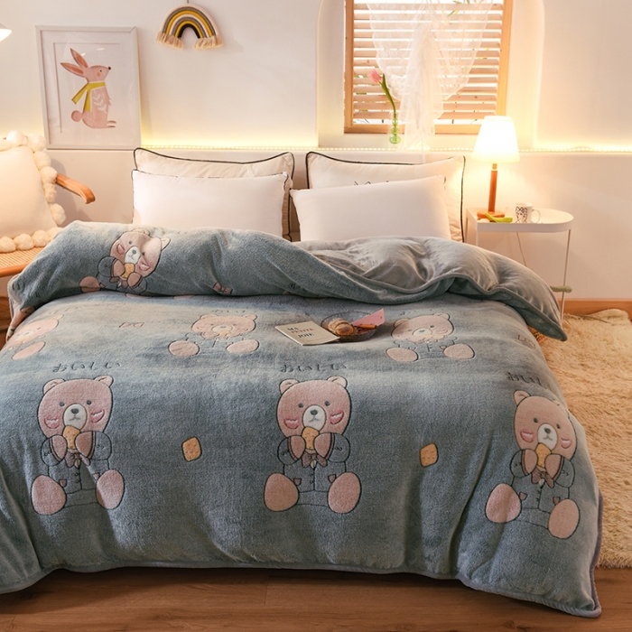 91家纺网 家纺一手货源 找家纺 甜之梦 2025新款310g雪花绒单品包边被套 小熊维尼