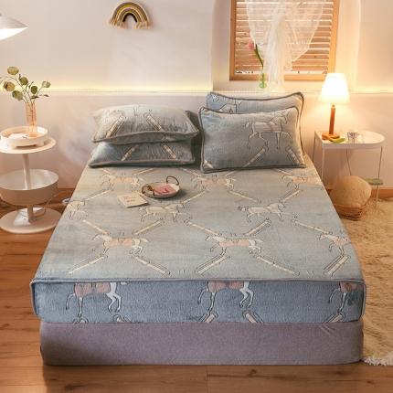 91家纺网 家纺一手货源 找家纺 甜之梦 2025新款310g雪花绒单品床笠 马到成功