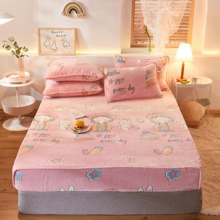 91家纺网 家纺一手货源 找家纺 甜之梦 2025新款310g雪花绒单品床笠 小丸子