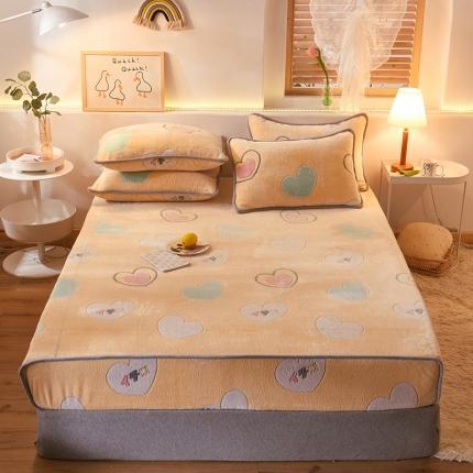 甜之梦 2025新款310g雪花绒单品床笠 爱心圈