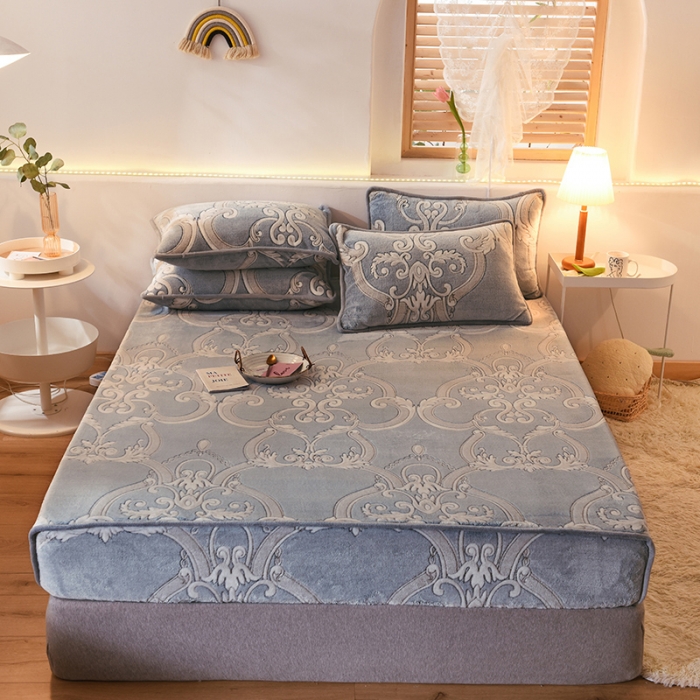 91家纺网 家纺一手货源 找家纺 甜之梦 2025新款310g雪花绒单品床笠 欧式经典