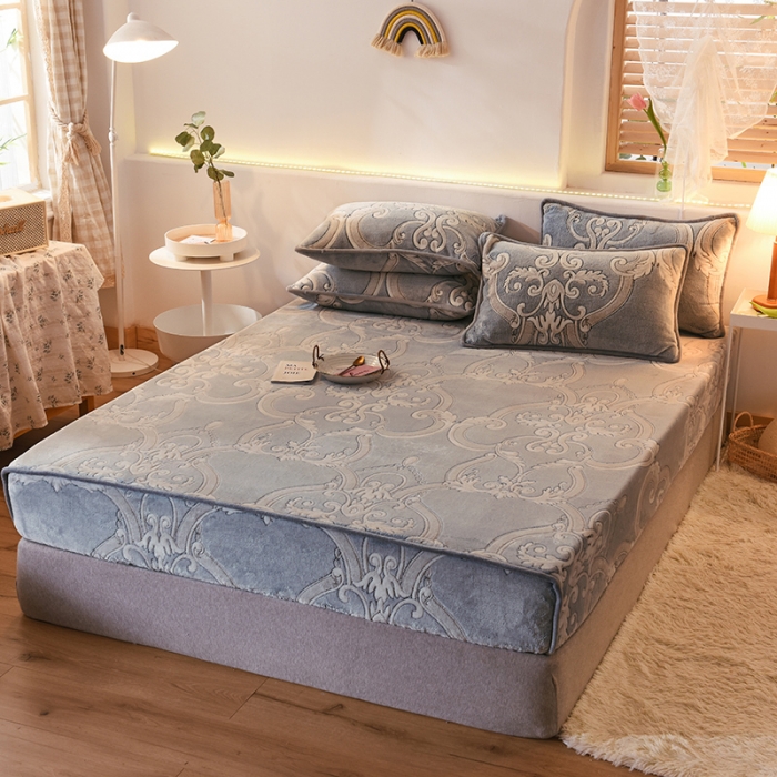 91家纺网 家纺一手货源 找家纺 甜之梦 2025新款310g雪花绒单品床笠 欧式经典