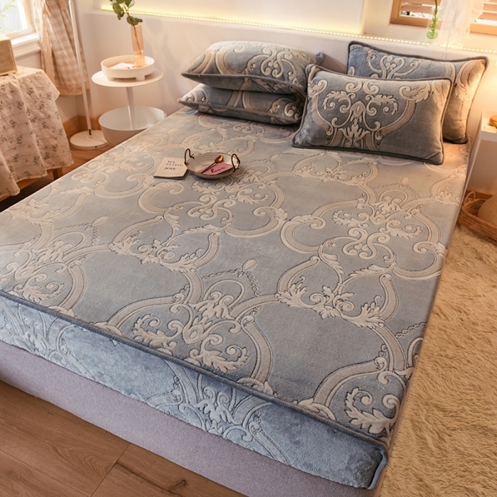 91家纺网 家纺一手货源 找家纺 甜之梦 2025新款310g雪花绒单品床笠 欧式经典