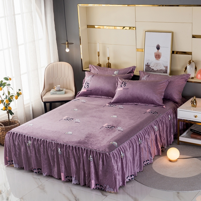 91家纺网 家纺一手货源 找家纺 纽缦 2020新款绒单层床裙 小象