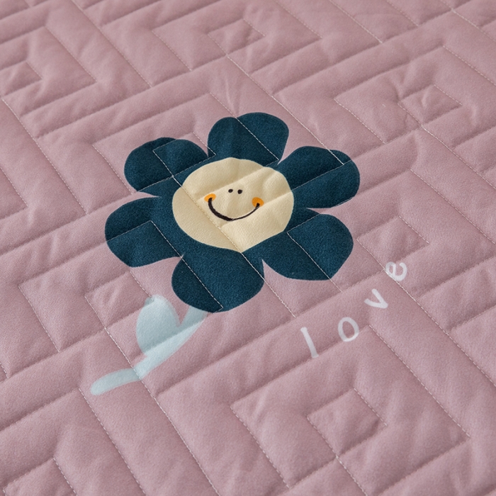 91家纺网 家纺一手货源 找家纺 纽缦 2020新款加厚磨毛单件夹棉床裙 楚楚花颜豆沙