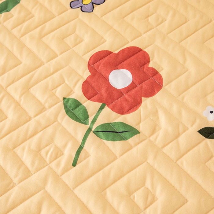 91家纺网 家纺一手货源 找家纺 纽缦 2020新款加厚磨毛单件夹棉床裙 春风里