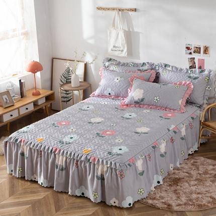 纽缦 2020新款加厚磨毛单件夹棉床裙 芳菲年华