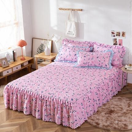 纽缦 2020新款加厚磨毛单件夹棉床裙 漫漫花香