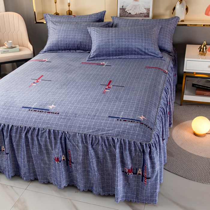 91家纺网 家纺一手货源 找家纺 纽缦 2020新款绒单层床裙 郡布里